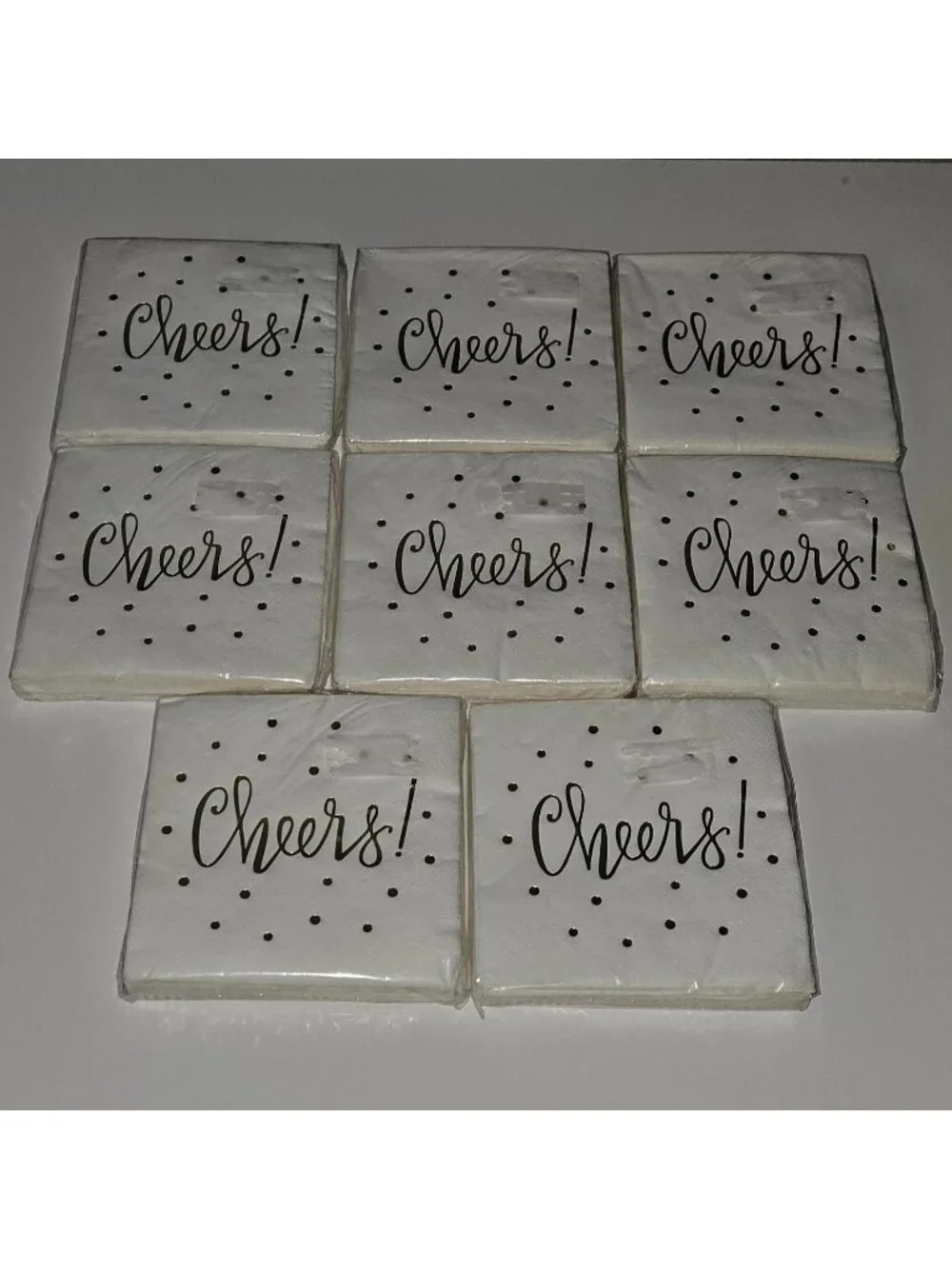NEW 8 Packages CHEERS Napkins (30/pack) Gold Graduation Wedding Retirement Party